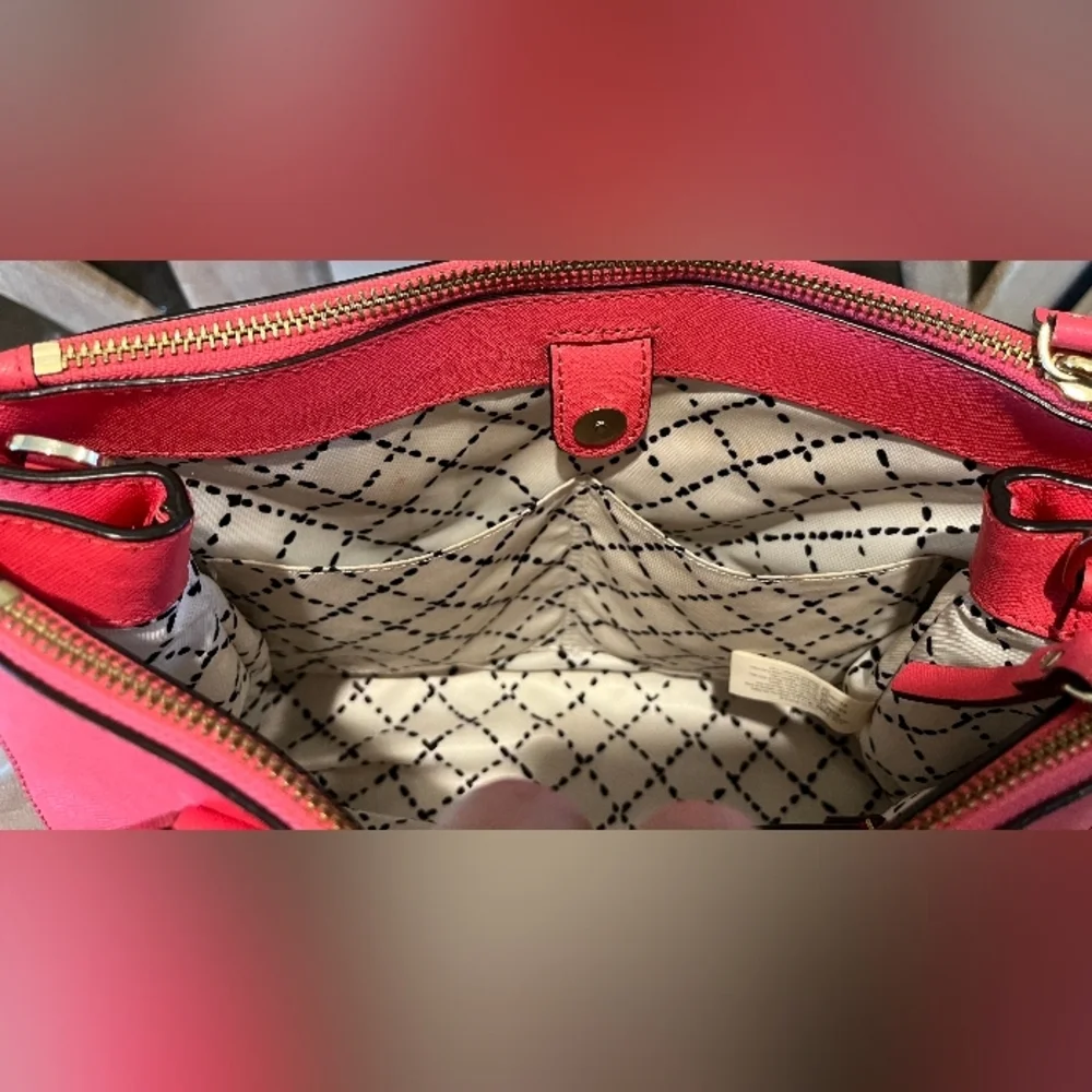 Kate Spade London Newburg Lane Coral Saffiano Leather Satchel/Crossbody L…